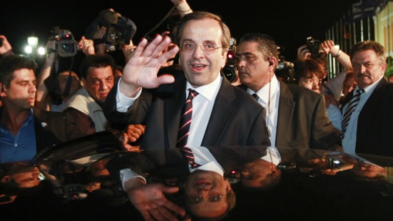 El dirigente de Nueva Democracia, Antonis Samaras, dijo que su principal prioridad es seguir con el euro, pero que se deben renegociar algunos términos del rescate.