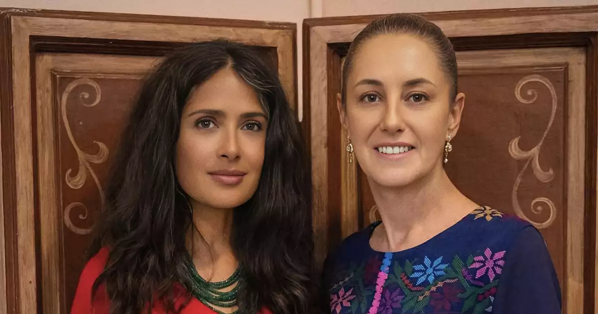 Salma Hayek y la presidenta Claudia Sheinbaum