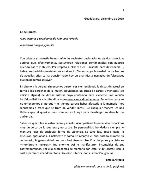 Carta familia Arreola