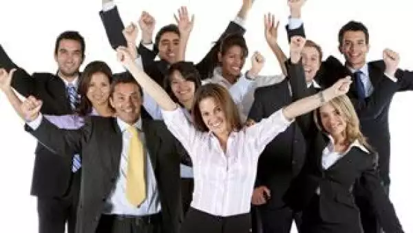 trabajo equipo feliz