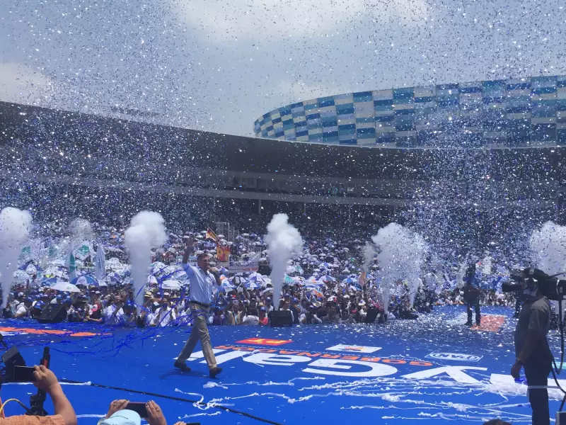 Así lució el estadio de béisbol.