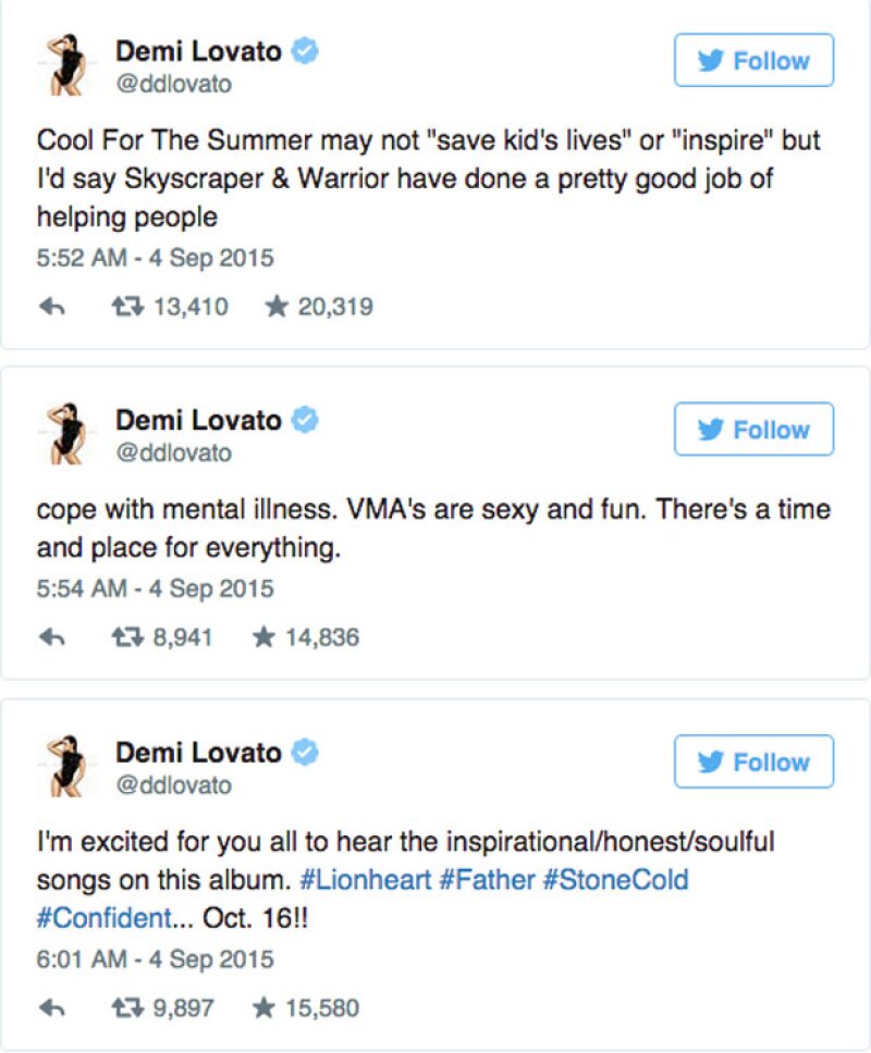 De esta manera, Demi respondió ante los comentarios de Pink en Twitter, además de anunciar su próximo álbum
