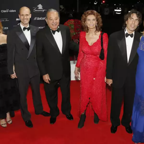 Sasha Alexander,Edoardo Ponti,Carlos Slim,Sophia Loren,Carlo Ponti,Andrea Meszaros