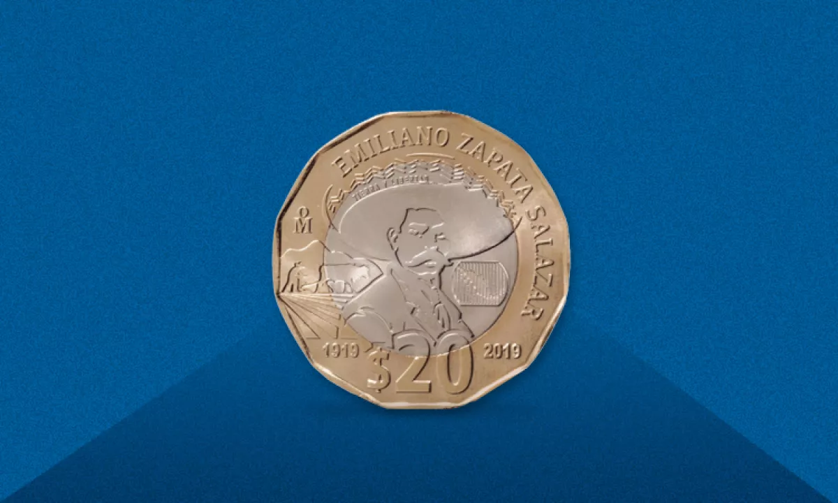 Moneda por centenario muerte Emiliano Zapata