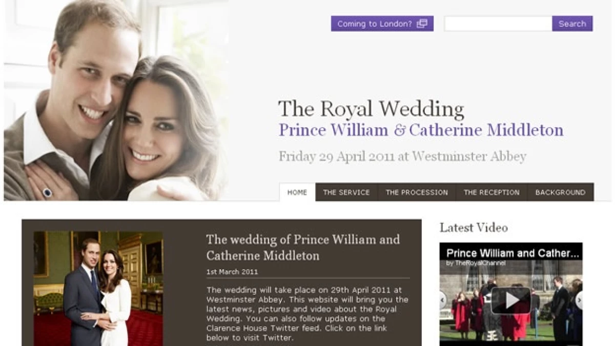 Sitio oficial boda real principe Guillermo Kate Middleton