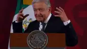 Andrés Manuel López Obrador, durante la conferencia mañanera desde Palacio Nacional.