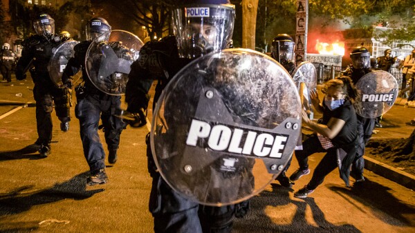 Anti-police brutality demonstrations outside the White House