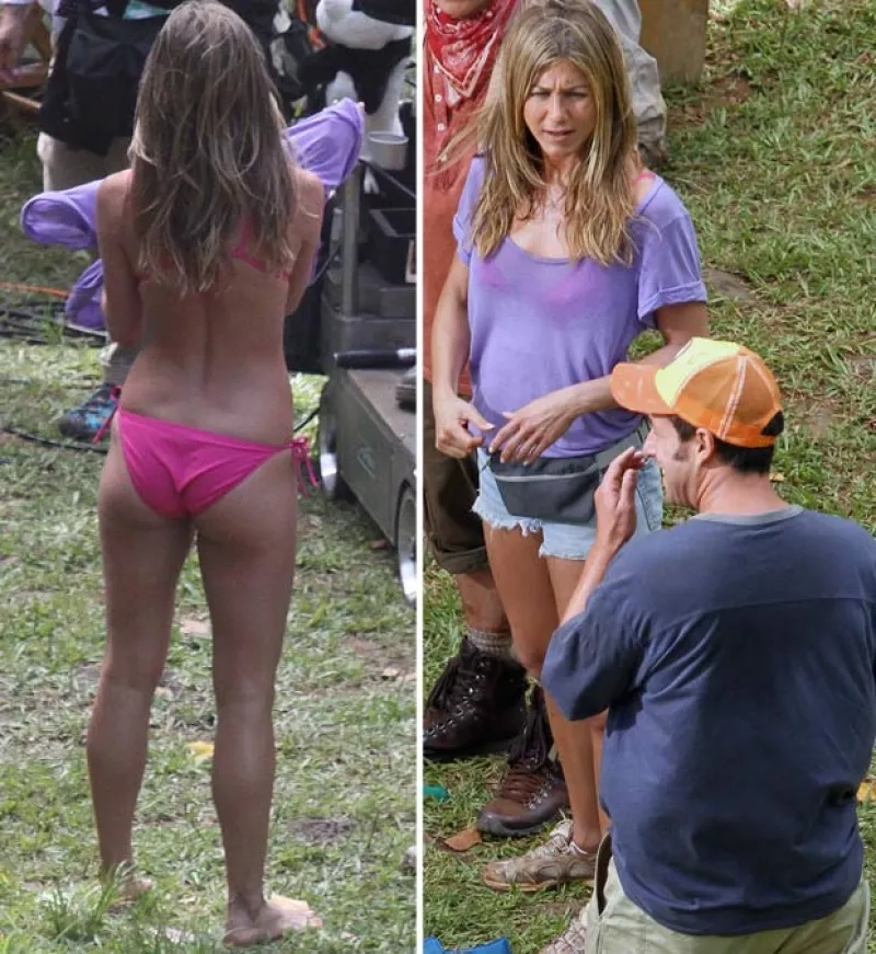 La actriz demostró que a sus 41 años tiene una espectacular figura y no dudó ponerse en bikini junto a su compañera de trabajo, de 23.