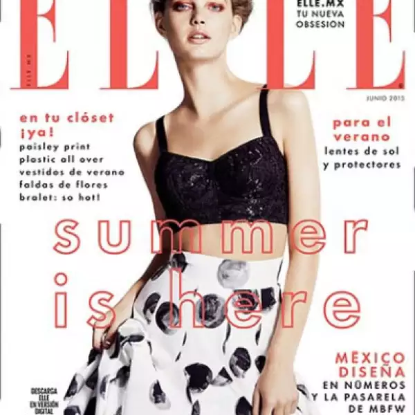 La modelo holandesa Patricia van der Vliet en un look Dolce & Gabbana para Elle México.