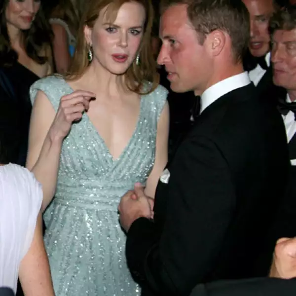 El Príncipe Guillermo y la actriz Nicole Kidman compartieron algunos puntos de vista.