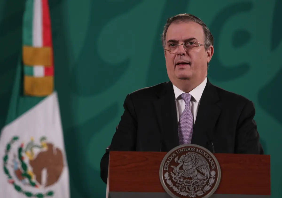 Marcelo Ebrard, titular de la Secretaría de Relaciones Exteriores, en la mañanera del presidente AMLO