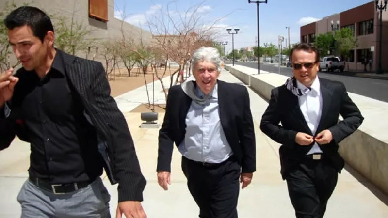 Luis Posada Carriles a su llegada al juicio en Texas