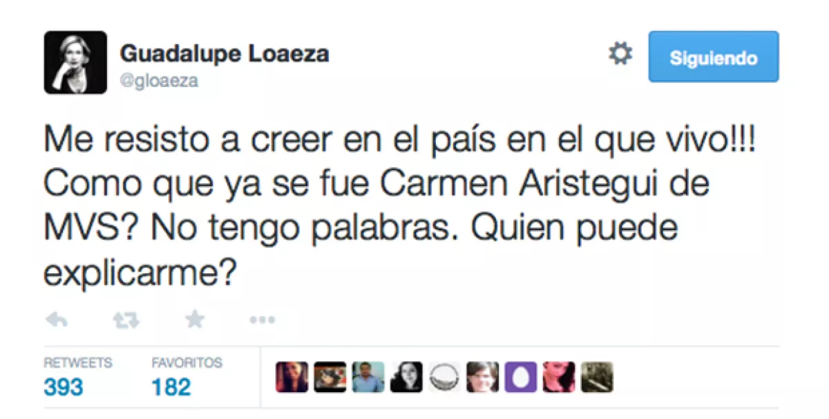 La escritora Guadalupe Loaeza externó su molestia por el despido de la periodista.