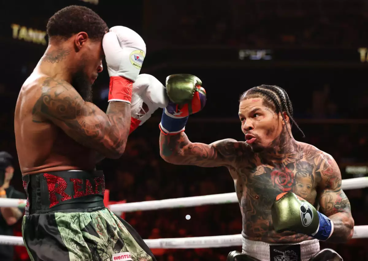 Foto de Gervonta Davis durante la pelea de box contra Lamont Roach en marzo de 2025.