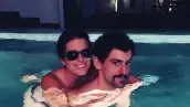 Karla Souza y Luis Gerardo Méndez se reunieron en Los Ángeles, donde disfrutaron de un rato en la alberca.