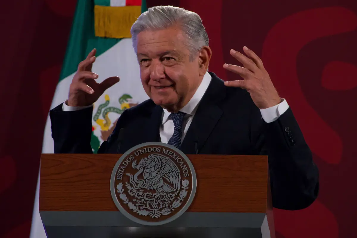 Andrés Manuel López Obrador, durante la conferencia mañanera desde Palacio Nacional.