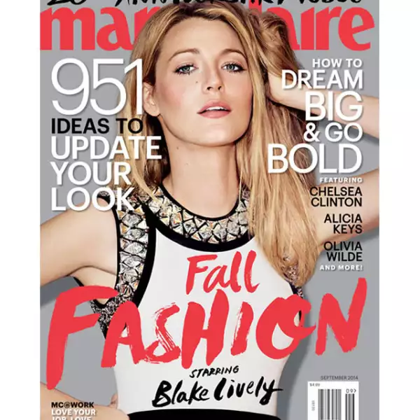 Bake Lively como siempre sexy, en esta ocasio¡ón para la portada de Marie Claire.
