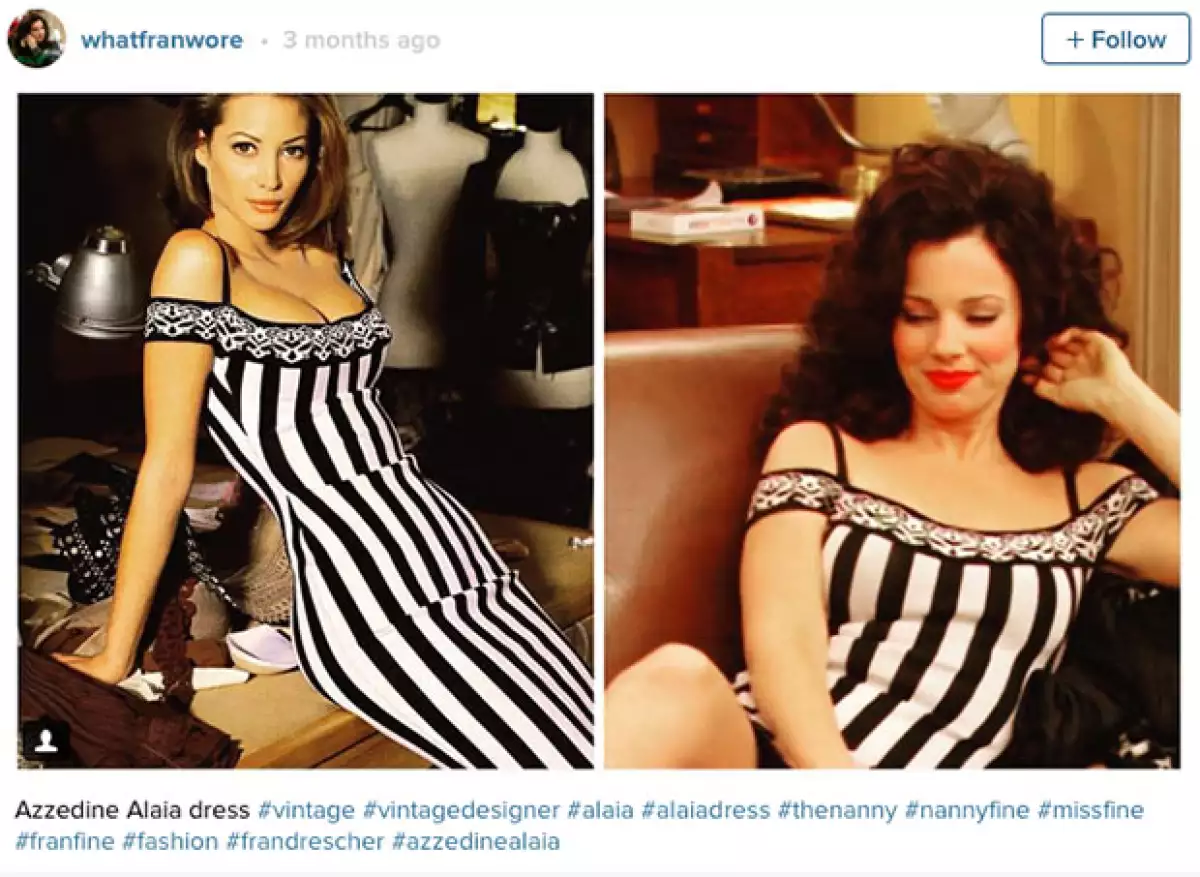 Fran Drescher con un vestido Azzedine Alaia.