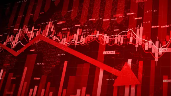 gráficas financieras en rojo