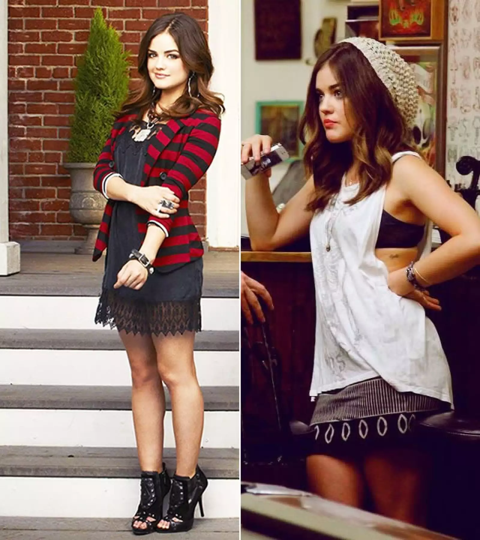 Lucy Hale como Aria Montgomery en Pretty Little Liars.