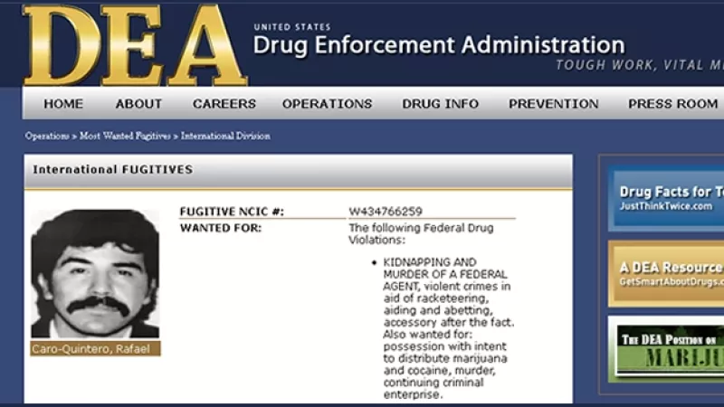 Rafael Caro Quintero ficha DEA