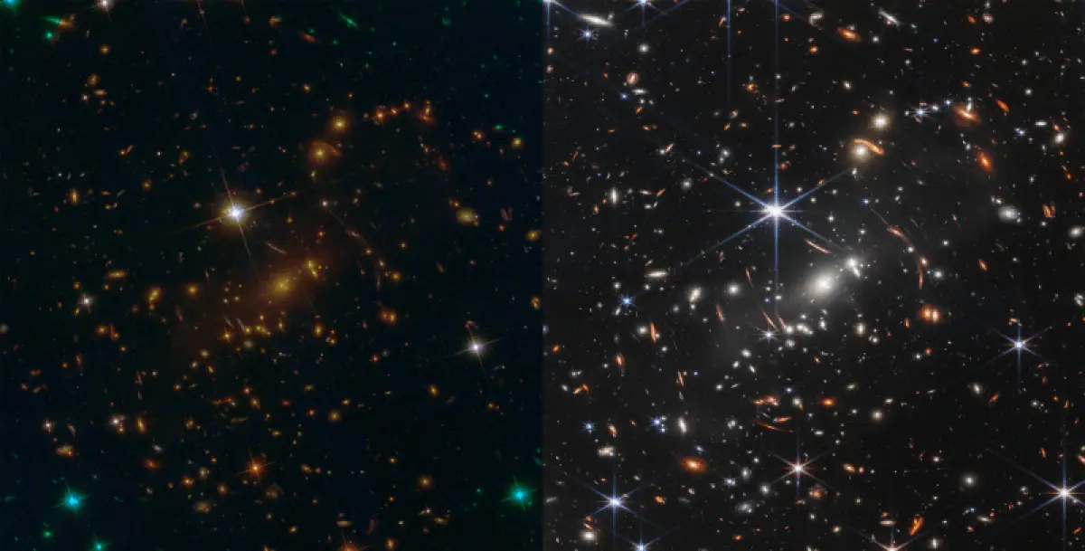 james webb vs hubble (comparativa de imágenes tomadas por los telescopios espaciales)