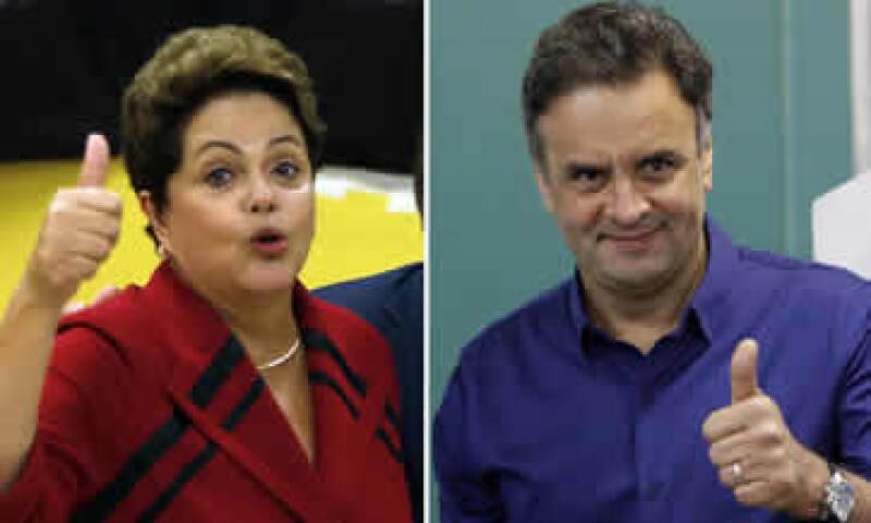 La segunda vuelta entre Rousseff (i) y Neves (d) se realizará el 26 de octubre. (Foto: Reuters)