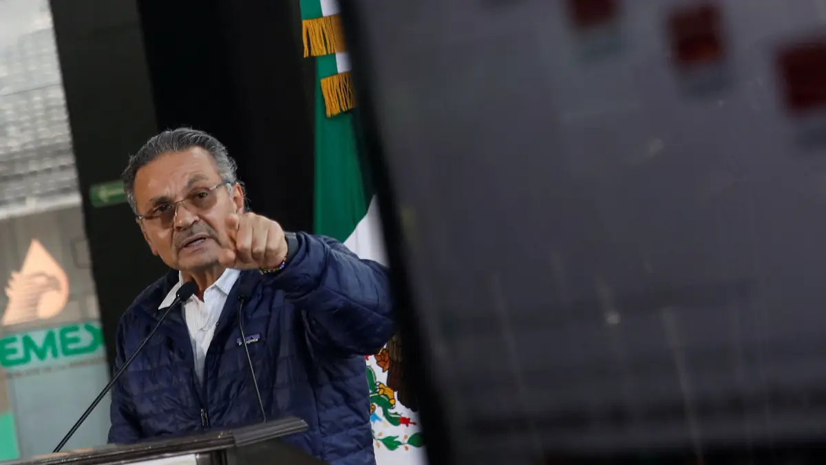 El director de Pemex, Octavio Romero Oropeza, en un conferencia de prensa en las instalaciones de la compañía en julio pasado. 