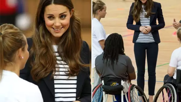 La Duquesa de Cambridge acudió a su primer evento sin la compañía de su esposo e hijo. En esta ocasión la recién mamá se presentó en el Olympic Park para jugar voleibol.