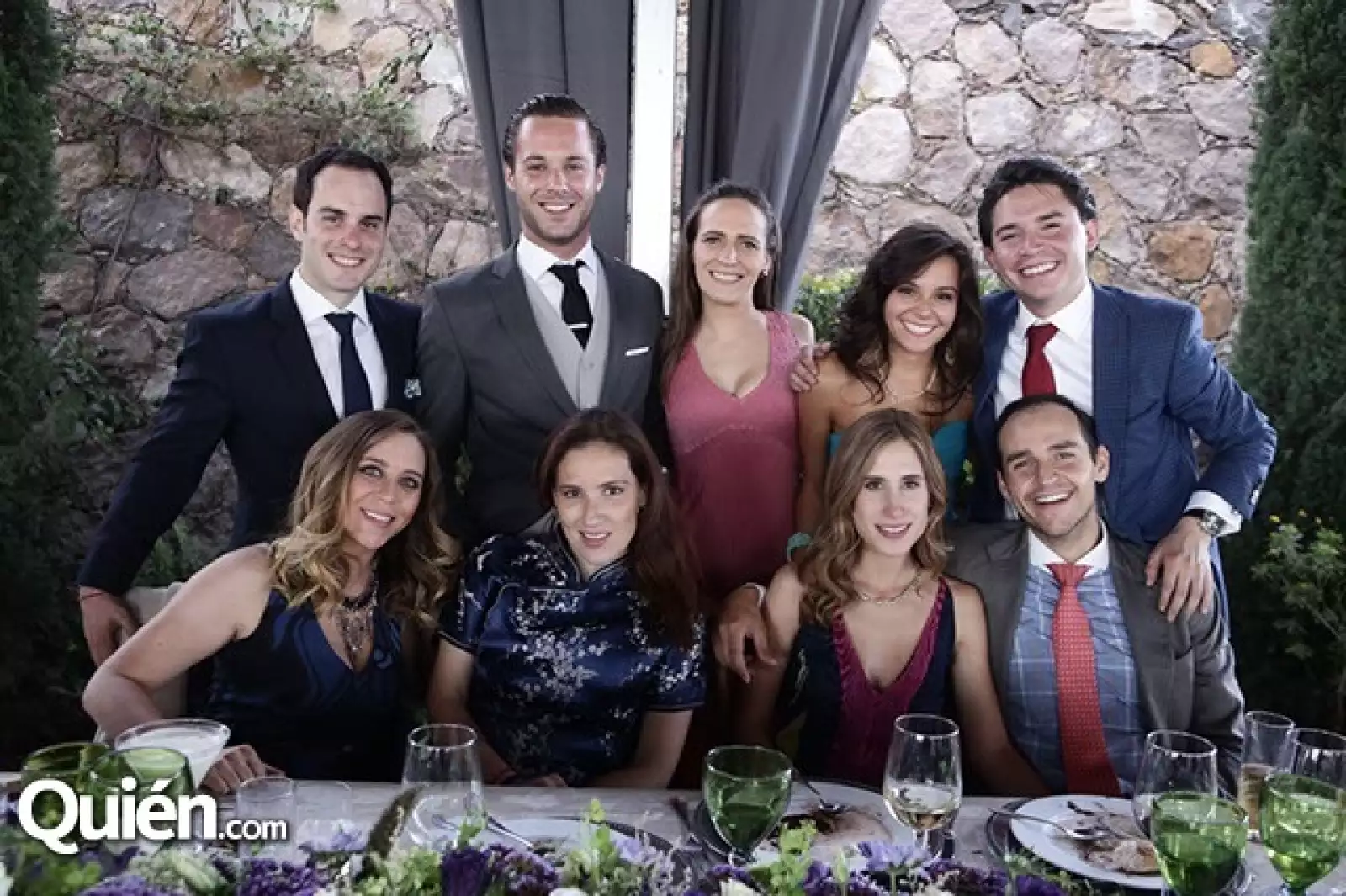 David Barbolla, Chantal Nacif, Yvonne Garza, Begoña Cosio, Luisa Serrano, Marisol y Santiago Suárez y Andrés Virlain