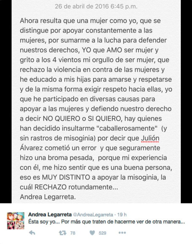 Fue a través de este tuit con el que dio su respuesta y su opinión sobre lo sucedido.