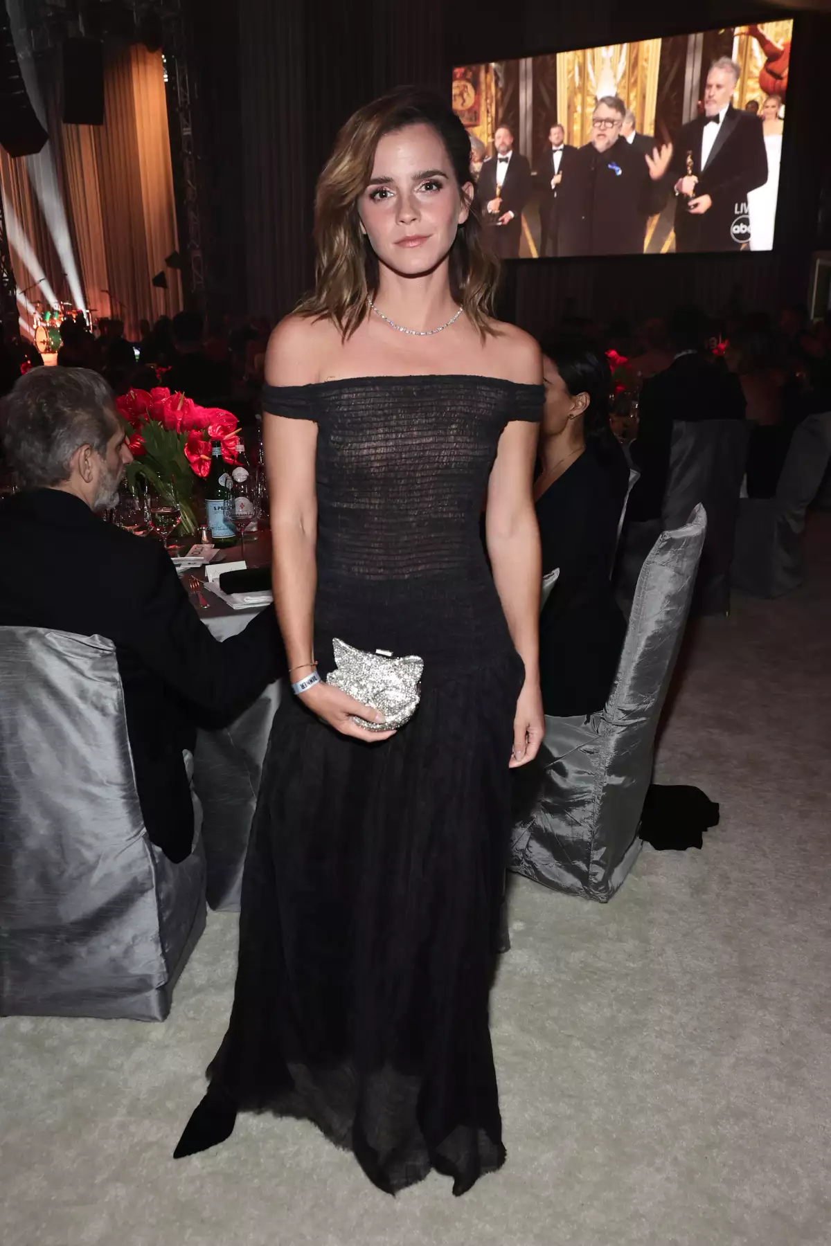 Emma Watson en la fiesta de los Oscar organizada por Elton John.  