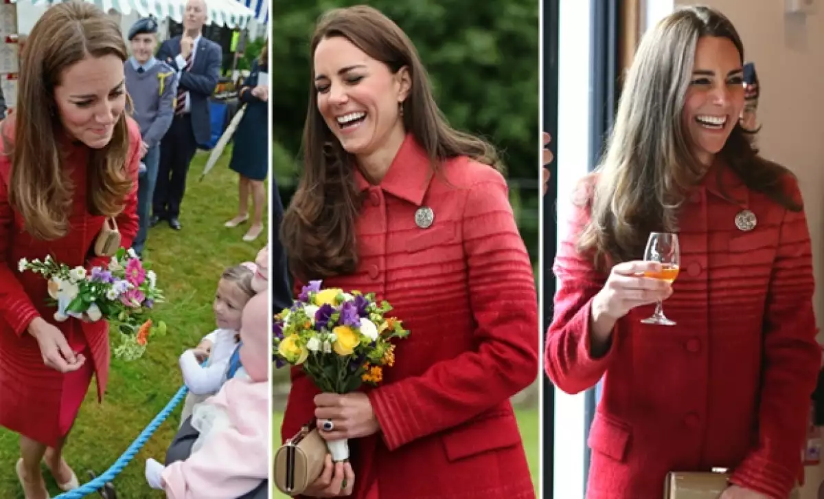 En su visita a Hidden Valley, Kate se mostró más risueña de lo normal, haciendo graciosos gestos a la gente con la que hablaba.