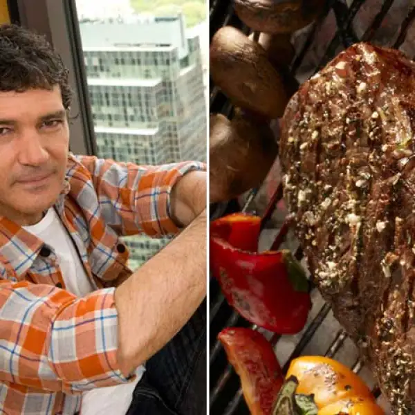 Antonio Banderas siempre disfruta de un buen corte de carne.