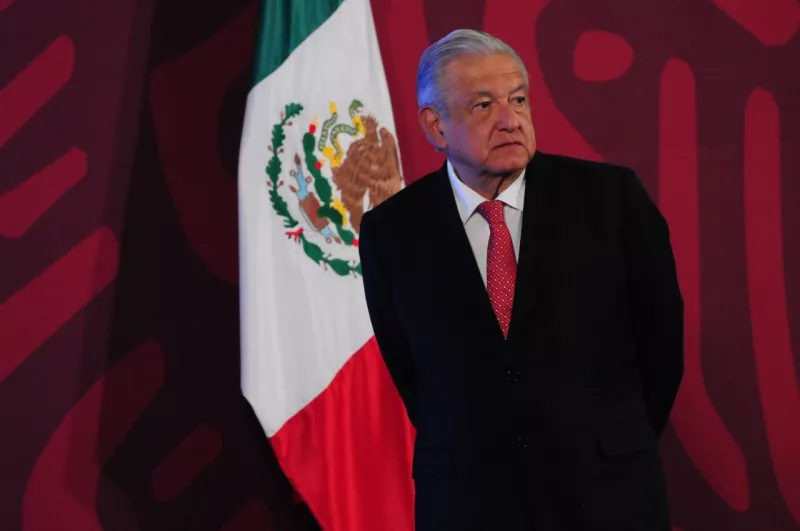 Andrés Manuel López Obrador, presidente de México, ofrece conferencia mañanera en Palacio Nacional
