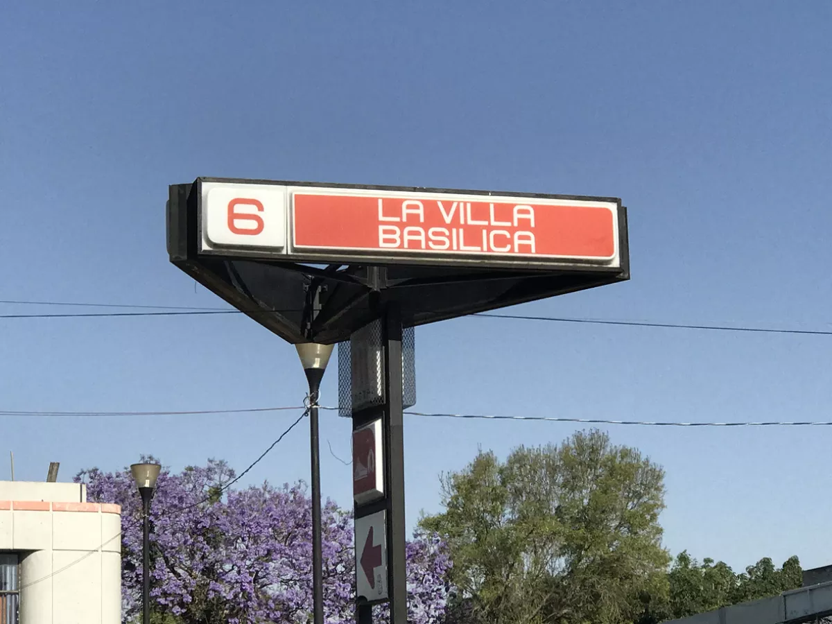 Subway sign for the Basilica of Guadalupe