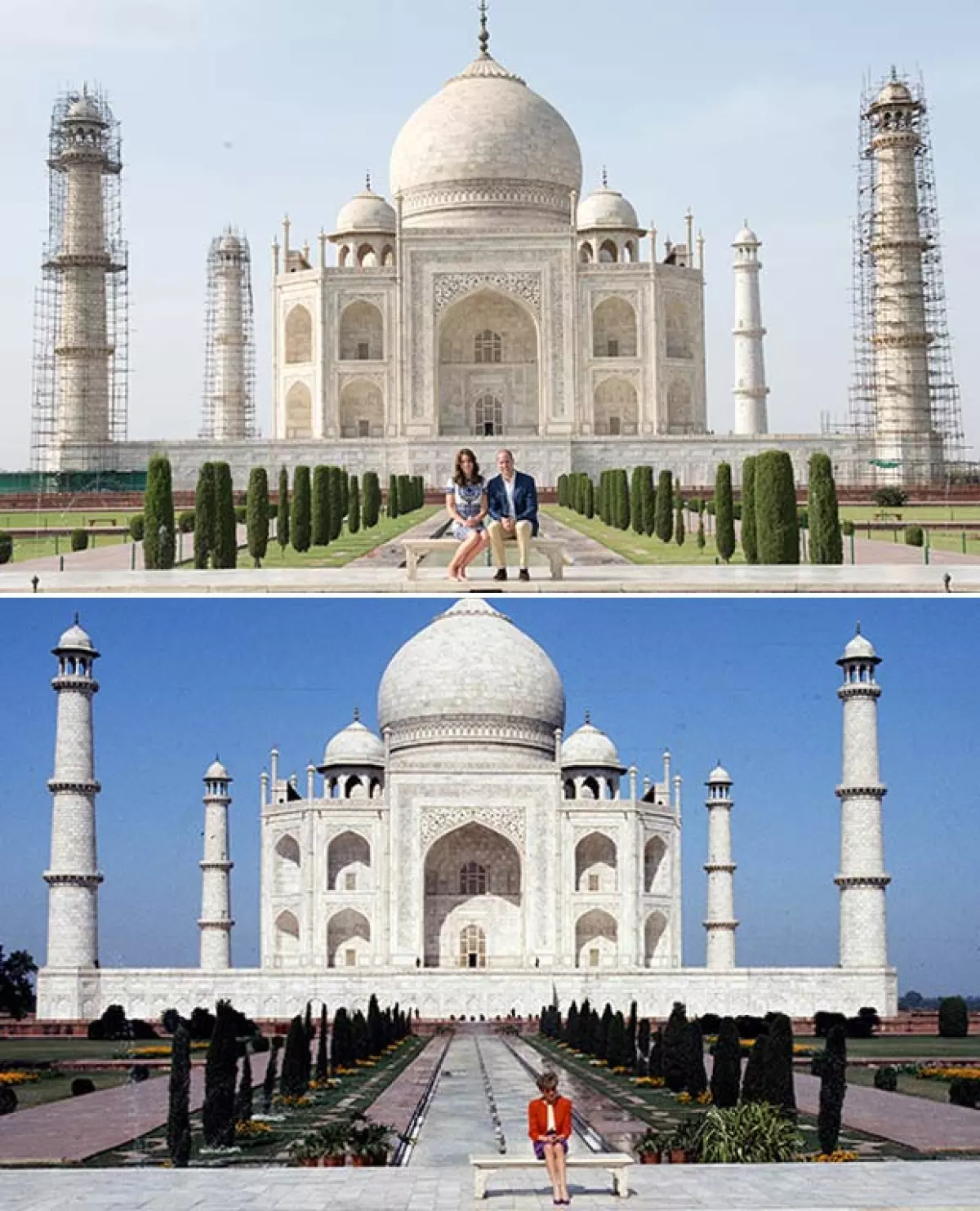 El momento en el que el príncipe William recreó la foto de su mamá en el Taj Mahal fue muy  comentado en internet.