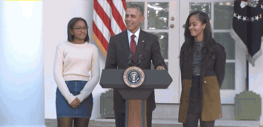 Malia, Barack y Sasha Obama