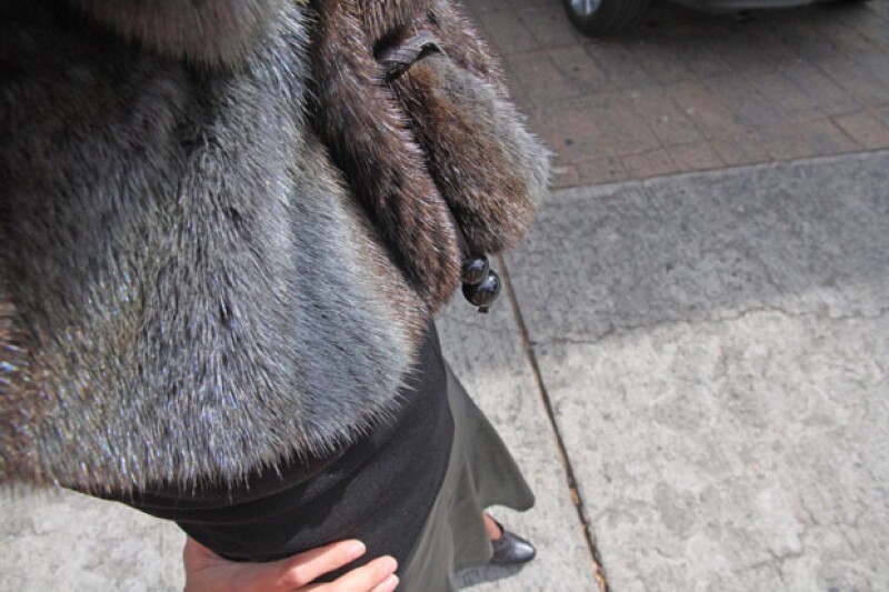 Detalle del cuello de mink