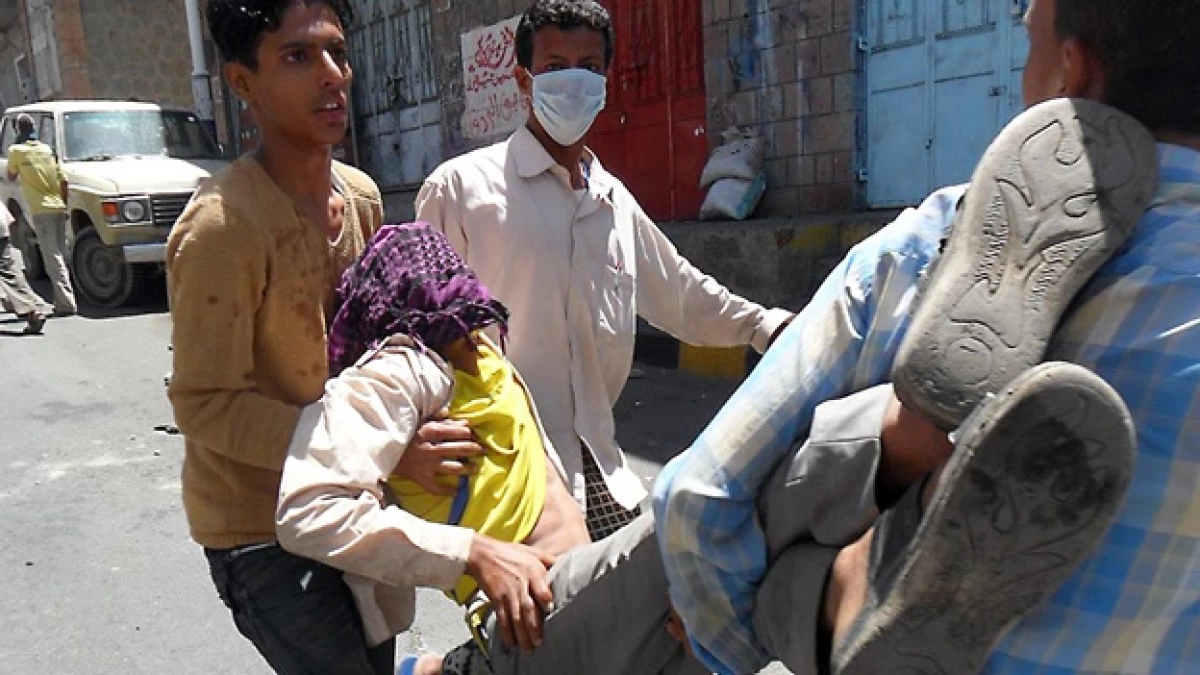 Un yemeni herido en Taiz