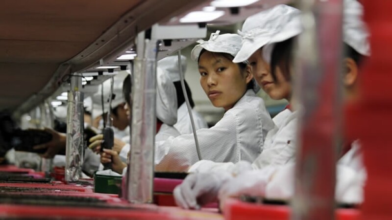 Empleados de la firma Foxconn