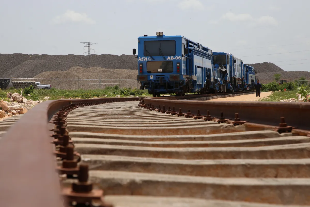 En la imagen,  obras del Tren Maya.