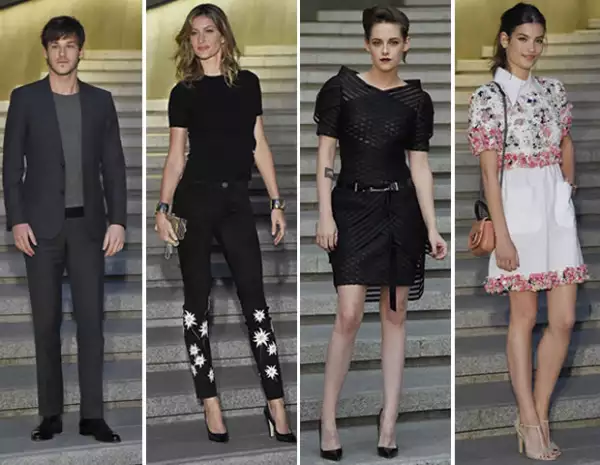 Algunos de los invitados VIP del desfile fueron:  Gaspard Ulliel, Gisele Bündchen, Kristen Stewart, y Alma Jodorowsky.
