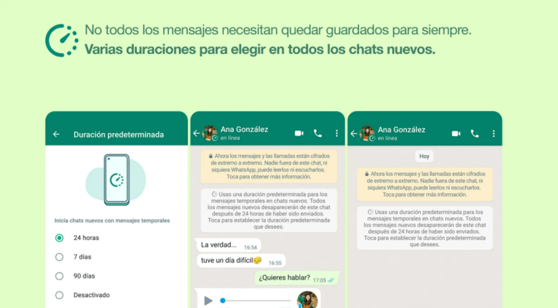 WhatsApp ahora tienen la opción de activar mensajes temporales