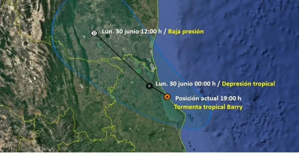 Tormenta tropical Barry en México: trayectoria y estados afectados 