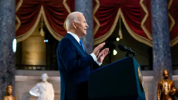 (El presidente Joe Biden durante su discurso en el Capitolio)