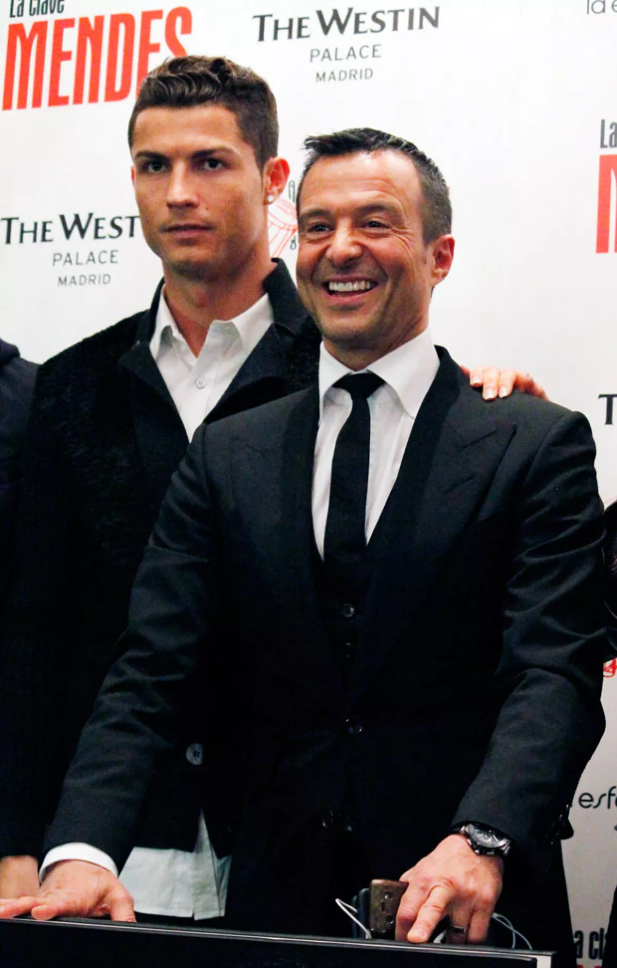 Cristiano Ronaldo asistió, en enero de 2015, a la presentación del libro de su agente, Sam Mendes.