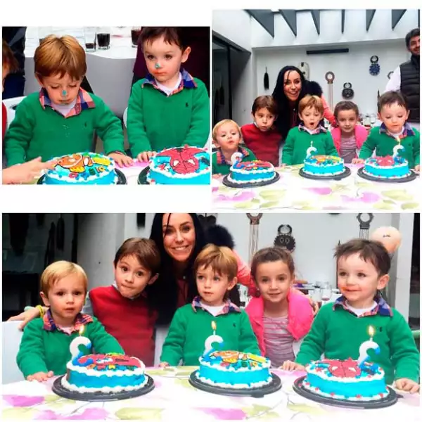 Muy felices pasaron el domingo soplándole a sus velitas y mordiendo su pastel.