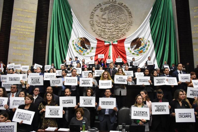 Protesta San Lázaro Presupuesto