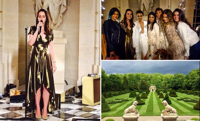 Los pequeños ángeles en el cielo nos bendicen, escribió Kim ante la impresionante vista del Chateau de Valentino, quien tuvo a Lana del Rey para amenizar la reunión.